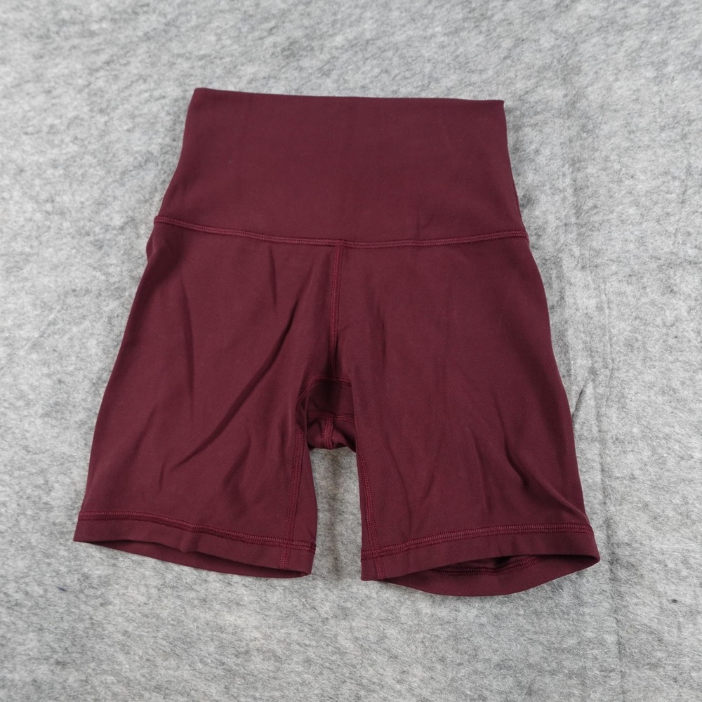 Lululemon Shorts Women 2 Red Align High Rise 6" Biker Gym Run Workout Athletic